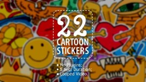 Videohive 22 Cartoon Stickers Elements template preview