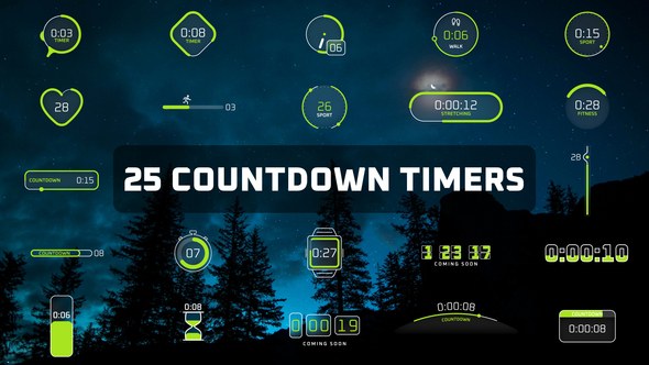 Videohive Countdown Timers with Progress Bar Elements template preview