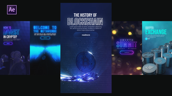Videohive Crypto Instagram Stories Titles template preview