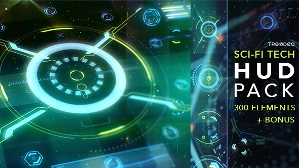HUD Sci-Fi Infographic Video Displays template preview