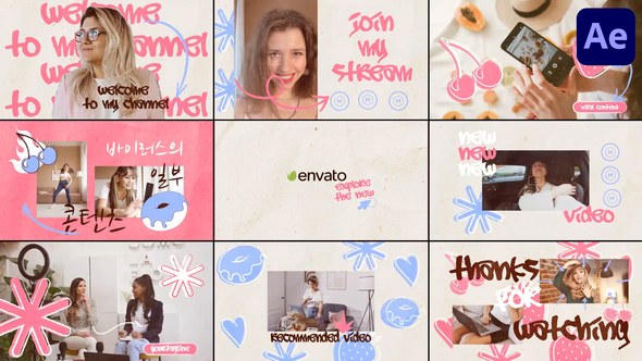 Videohive Sweet Social Media Slides for After Effects Openers template preview