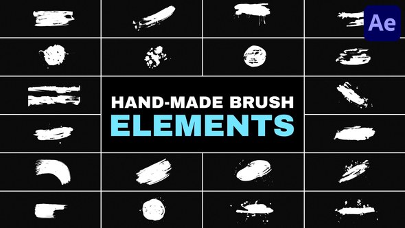 Videohive Hand Made Brush Elements for After Effects Elements template preview