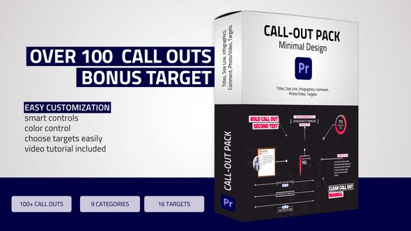 Unique Call Outs Pack Premiere Pro template preview