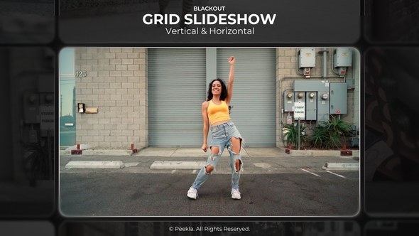 Videohive Grid Blackout Slideshow Video Displays template preview