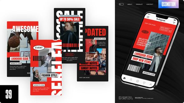 Videohive Halo Fashion Instagram Stories Video Displays template preview
