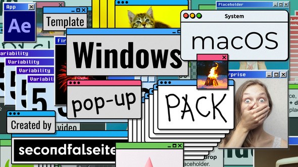 Videohive Windows / macOS Pop-up Pack | After Effects Elements template preview