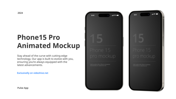Videohive Phone 15 Pro App Presentation Mockup 54076473 Product Promo template preview