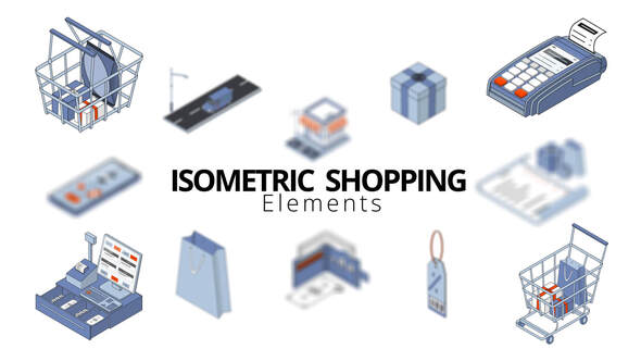 Videohive Isometric Shopping Elements Elements template preview