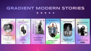 Videohive Gradient Modern Stories Elements template preview