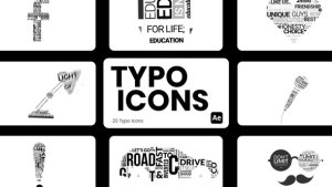 Videohive Typo Icons for After Effects Titles template preview