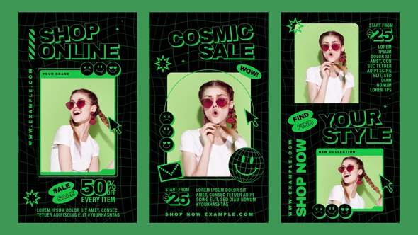 Videohive Retro Y2K Video Template Video Displays template preview