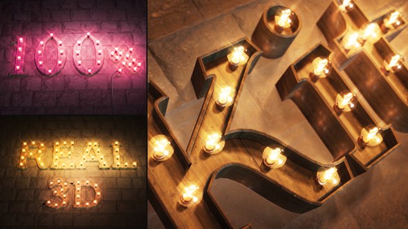 Videohive Real 3D Light Bulb Kit Titles template preview