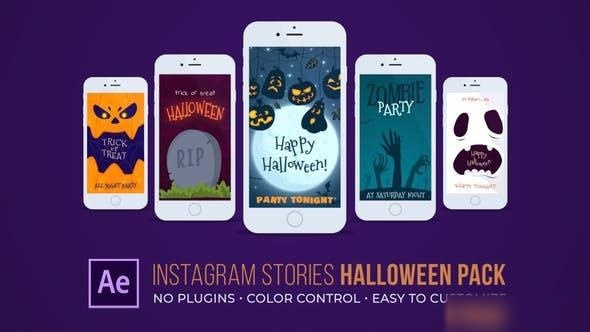 Videohive Instagram Stories Halloween Pack Openers template preview
