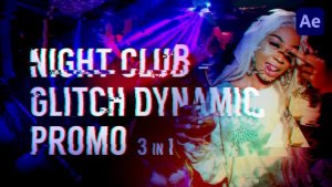 Videohive Night Club - Glitch Dynamic Promo Video Displays template preview