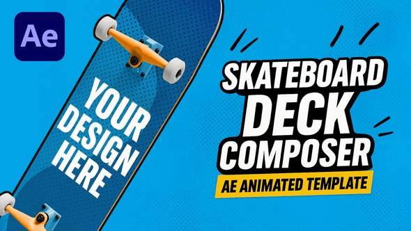 Videohive Skateboard Deck AE Template вЂ“ 4 Animations - Custom Deck Creator Product Promo template preview