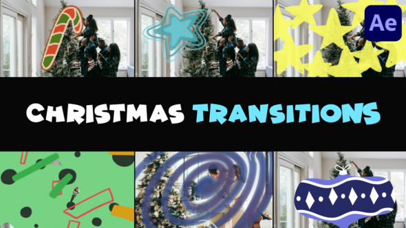 Videohive Christmas Cartoon Transitions | After Effects Elements template preview