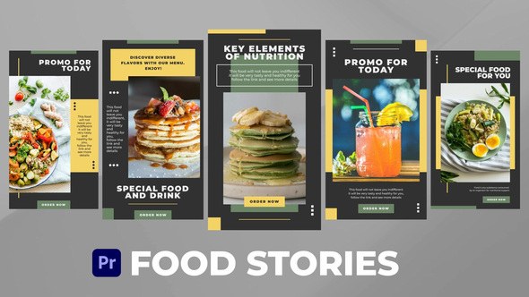 Food Stories for Premiere Pro Premiere Pro template preview