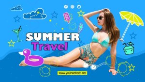Videohive Summer Travel Vlog - YouTuber Video Displays template preview