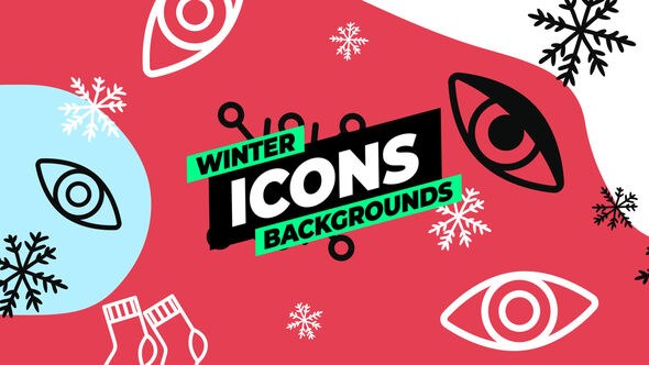 Videohive Winter Icons Backgrounds Elements template preview