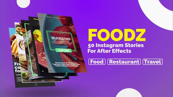 Videohive Foodz Instagram Stories Openers template preview