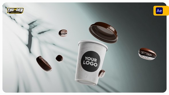 Videohive Paper Coffee Cup Promo Mockup Product Promo template preview