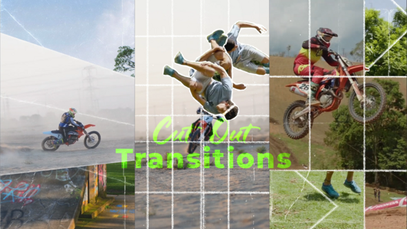 Videohive Vertical Cut Out Transitions Elements template preview
