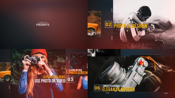 Videohive Sliding Opener - Photo Slideshow Video Displays template preview