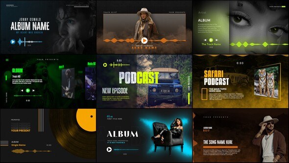 Videohive Podcast & Album Cover Video Displays template preview