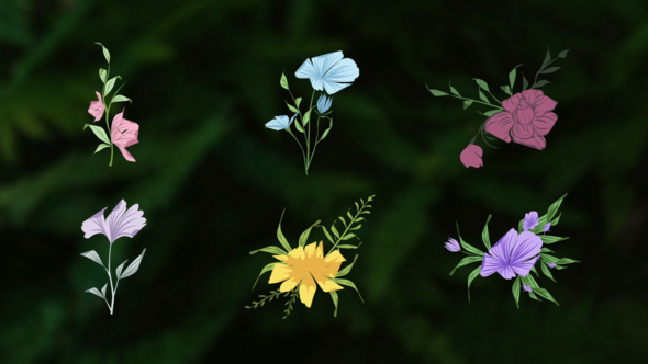 Videohive Flower Romantic Animation Elements Elements template preview