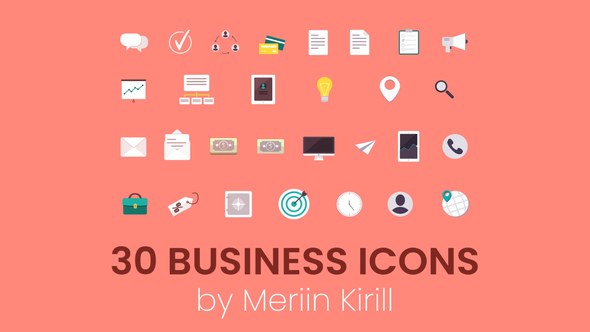Videohive 30 Animated Business icons Infographics template preview