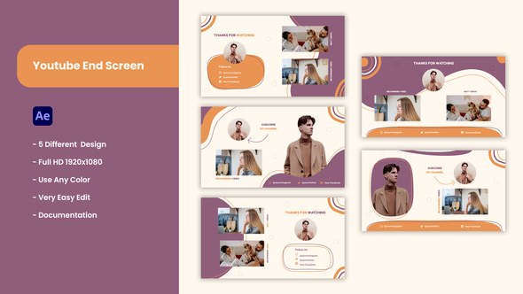 Videohive Youtube End Screen 33414511 Broadcast-packages template preview