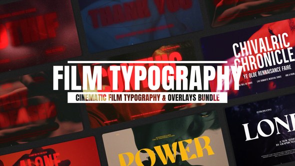Videohive Cinematic Film Typography & Vintage Overlays Bundle Titles template preview