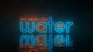 Videohive Water and Neon Logo Logo Stings template preview