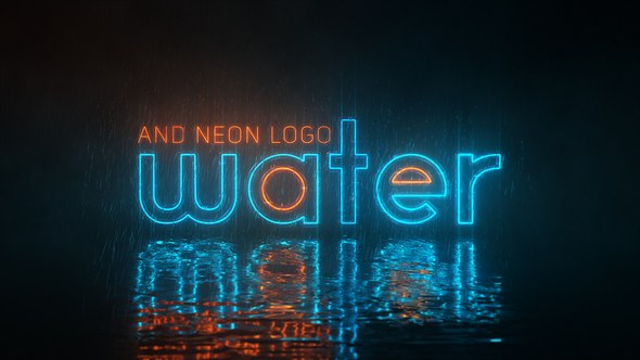 Videohive Water and Neon Logo Logo Stings template preview