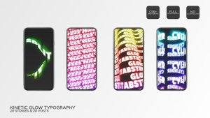 Videohive Kinetic Glow Typography Instagram Titles template preview