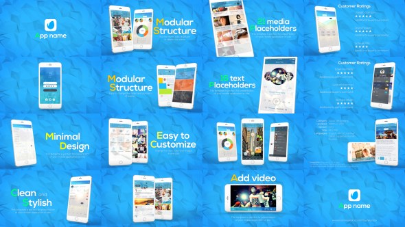App Promo Video Displays template preview