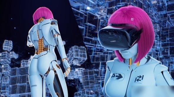 Videohive Virtual Reality Droid After Effects Template Openers template preview