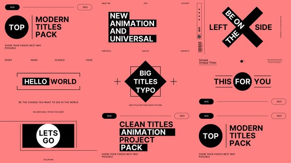 Videohive Modern Typography Titles 47468800 Titles template preview