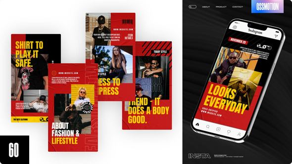Videohive Atoms Streetwear Stories Video Displays template preview