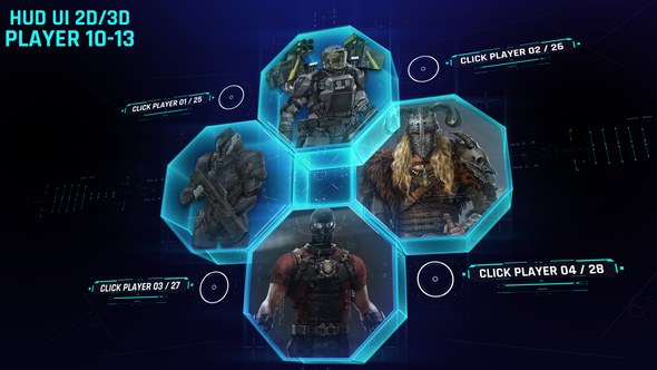Videohive HUD UI 2d/3d Player 10-13 Elements template preview
