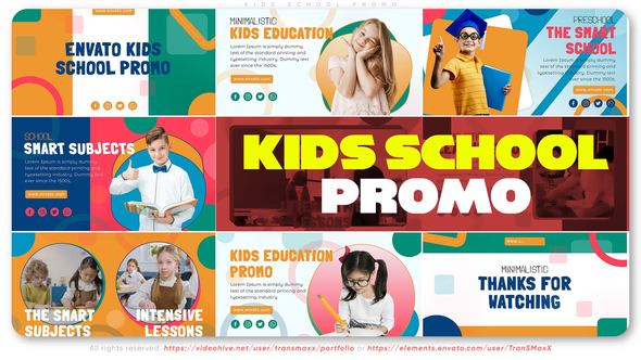 Videohive Kids School Promo Video Displays template preview