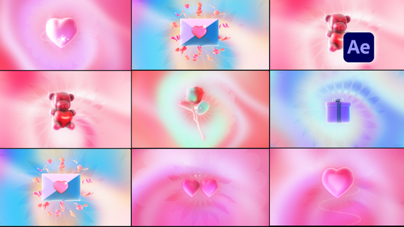 Videohive Valentine Transitions 56491003 Elements template preview