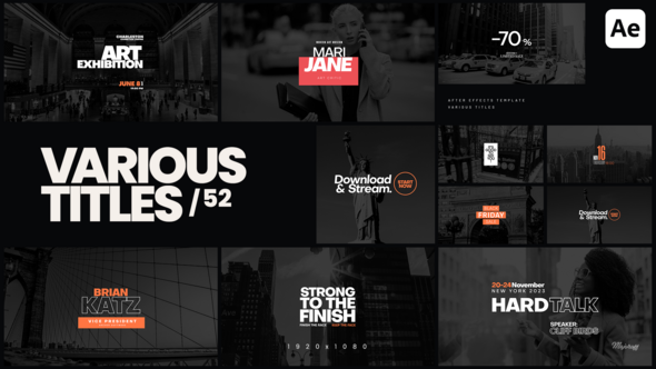 Videohive Various Titles 52 Titles template preview