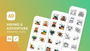 Videohive Hiking & Adventure Animated Icons | After Effects Elements template preview