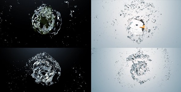 Videohive Water Blast Logo Logo Stings template preview