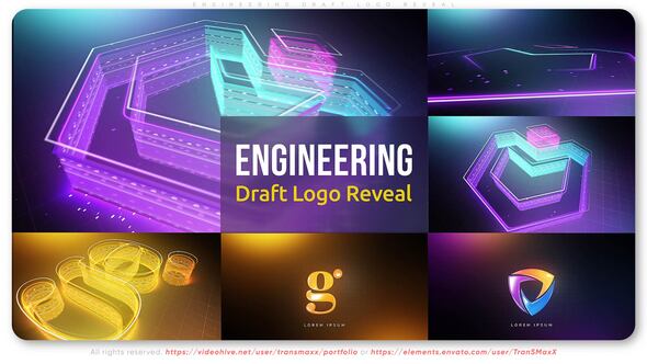 Videohive Engineering Draft Logo Reveal Logo Stings template preview