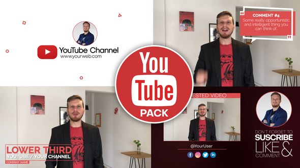 Youtube Pack Video Displays template preview