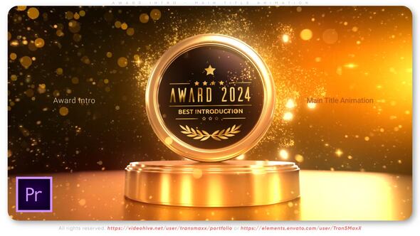Award Intro Main Title Animation Premiere Pro template preview