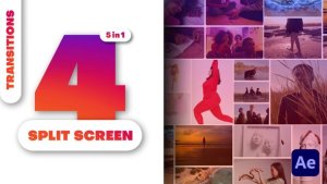 Videohive Multiscreen Transitions - 4 Split Screen - Vol. 07 Elements template preview