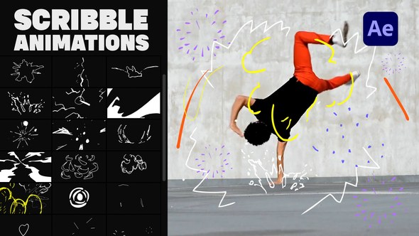 Videohive Abstract Scribble Animations for After Effects Elements template preview